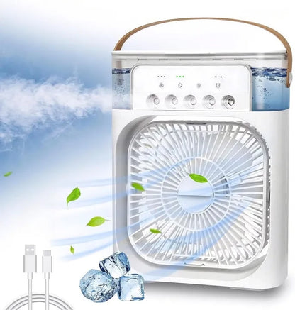 Portable Air Cooler Fan – 3 Speed Mist Cooling Fan with LED Light & Timer