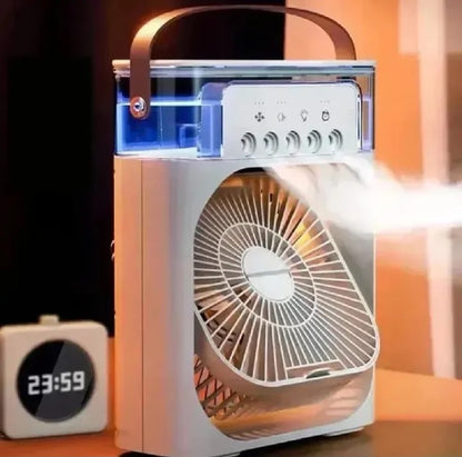 Portable Air Cooler Fan – 3 Speed Mist Cooling Fan with LED Light & Timer