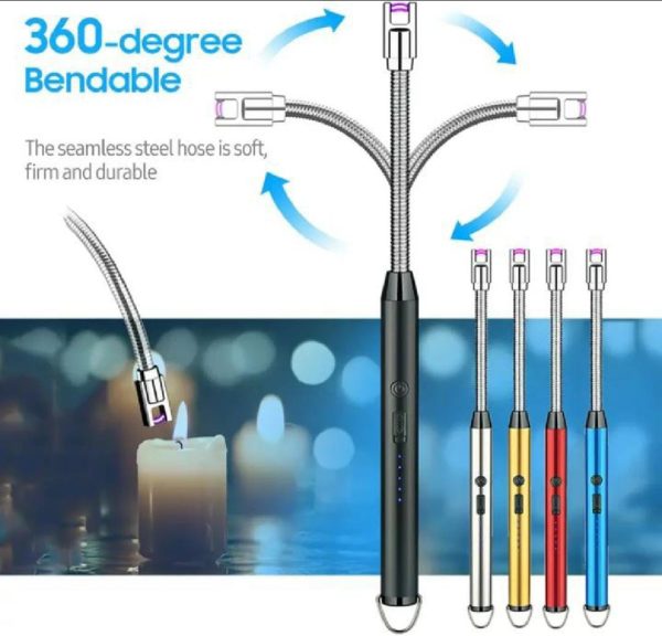 Multipurpose Portable Rechargeable Electric Lighter for Everyday Home and Kitchen Outdoor Use