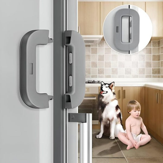 Child Safety Refrigerator Lock, Refrigerator Door Lock, Self Adhesive Freezer Door, Refrigerator Door, Double Safety Button, Home Safe Design, Child Proof Refrigerator Door Lock Random color